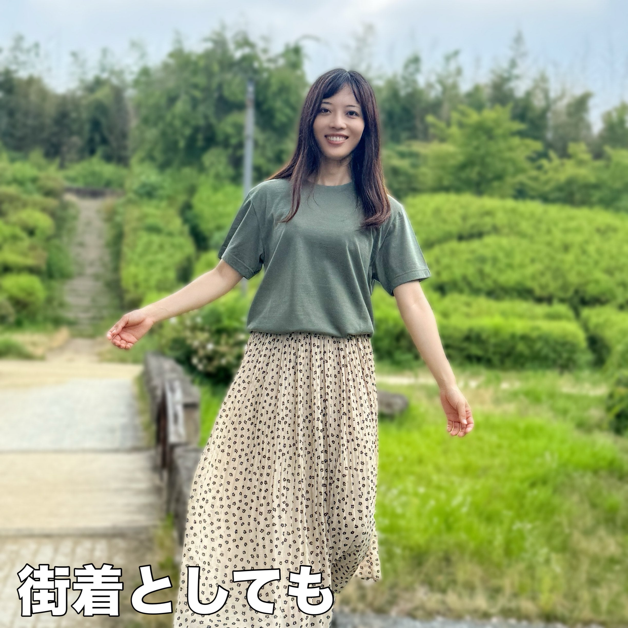 メリノ × ポリ 半袖Tシャツ モスグリーン | あど山荘
